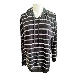 Chaser Blue Striped Cotton Hoodie Casual Size Small NWT